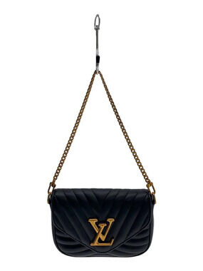 Louis Vuitton Multi Pochette Wave Shoulder Bag Leather Black